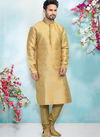 Golden Colour New Latest Designer  Party And Function Wear Traditional Jaquard Silk Brocade Kurta Pajama Redymade Collection 1031-8361